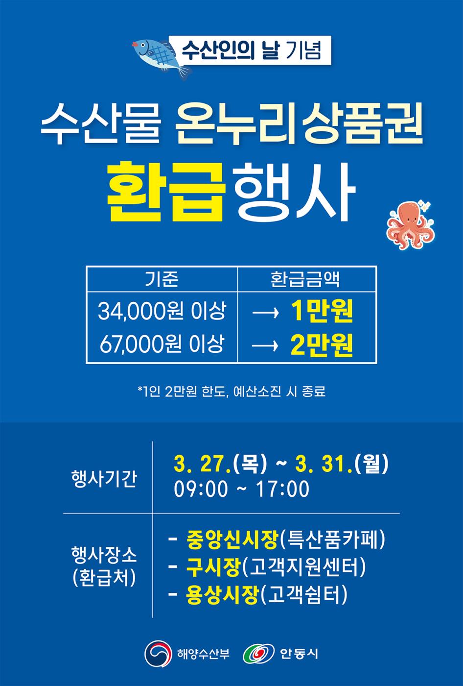 0324 안동시, 수산인의 날 기념 수산물 구입 온누리상품권 환급행사 시행 (1).jpg